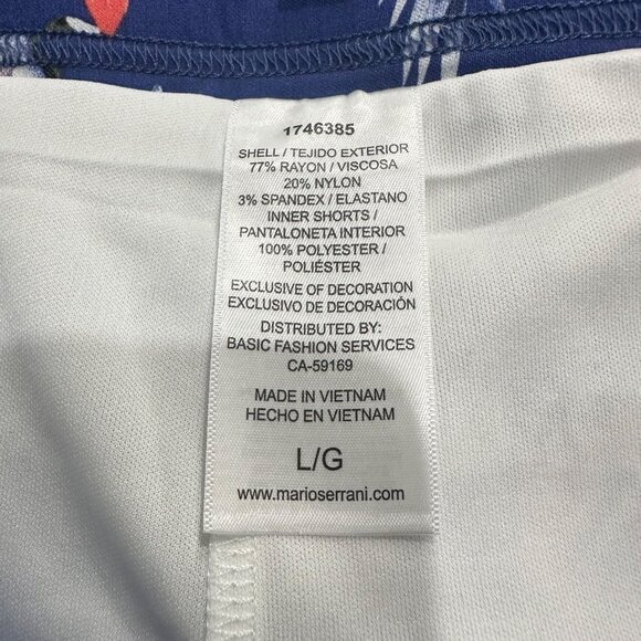 Mario Serrani Blue Floral Short Skort Womens L Stretch Pull On With Pockets - Picture 4 of 16